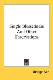 Cover of: Single Blessedness And Other Observations