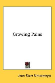 Cover of: Growing Pains by Jean Starr Untermeyer