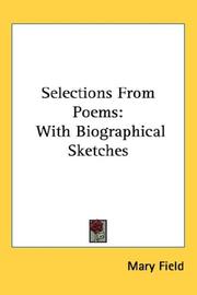 Cover of: Selections From Poems: With Biographical Sketches