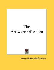 Cover of: The Answere Of Adam
