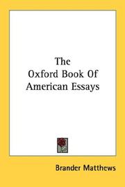 Cover of: The Oxford Book Of American Essays by Brander Matthews