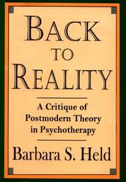 Cover of: Back to reality by Barbara S. Held