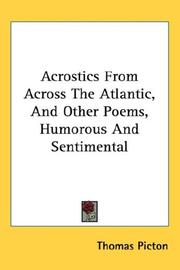 Cover of: Acrostics From Across The Atlantic, And Other Poems, Humorous And Sentimental