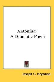 Cover of: Antonius | Joseph C. Heywood