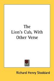 Cover of: The Lion's Cub, With Other Verse