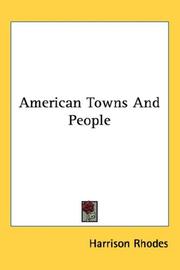 Cover of: American towns and people