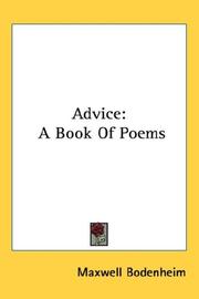 Cover of: Advice by Maxwell Bodenheim