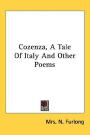 Book cover: Cozenza, A Tale Of Italy And Other Poems | Mrs. N. Furlong
