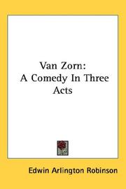 Cover of: Van Zorn by Edwin Arlington Robinson
