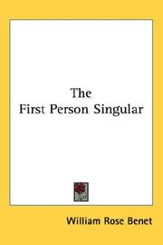 Cover of: The First Person Singular