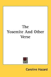 Cover of: The Yosemite And Other Verse | Caroline Hazard