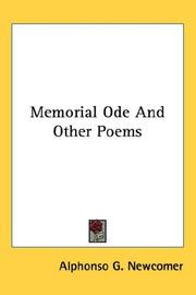 Cover of: Memorial Ode And Other Poems