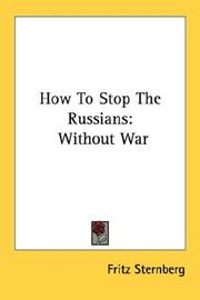 Cover of: How To Stop The Russians: Without War