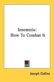 Cover of: Insomnia: How To Combat It