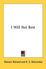 Cover of: I Will Not Rest