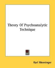 Cover of: Theory Of Psychoanalytic Technique