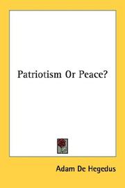 Cover of: Patriotism Or Peace?