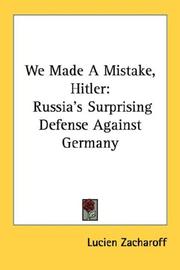 Cover of: "We made a mistake" - Hitler