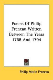 Cover of: Poems Of Philip Freneau Written Between The Years 1768 And 1794