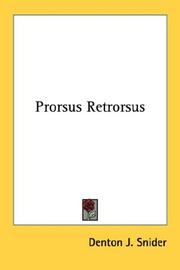 Cover of: Prorsus Retrorsus