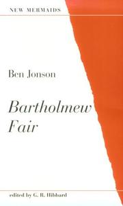 Cover of: Bartholmew Fair (New Mermaids) by Ben Jonson, G. R. Hibbard