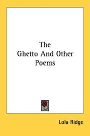 Cover of: The Ghetto And Other Poems