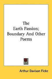 Cover of: The Earth Passion; Boundary And Other Poems