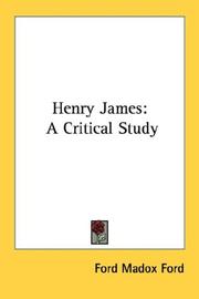 Cover of: Henry James by Ford Madox Ford