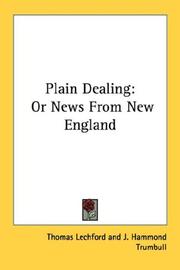 Plain dealing by Thomas Lechford