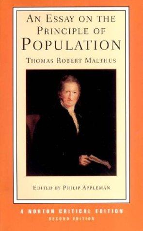 essay on the principle of population as it affects the future improvement of society