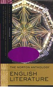 Cover of: The Norton Anthology of English Literature, Eighth Edition, Volumes A-C: The Middle Ages Through the Restoration and the Eighteenth Century