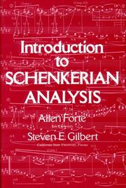 Cover of: Introduction to Schenkerian analysis by Allen Forte