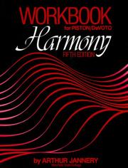 Cover of: Workbook for Piston Devoto Harmony by Walter Piston, Mark Devoto