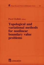 Cover of: Topological and Variational Methods for Nonlinear Boundary Value Problems (Research Notes in Mathematics Series)