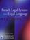 Cover of: French Legal System and Legal Language