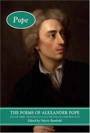 Cover of: The Poems of Alexander Pope: Volume Three by Valerie Rumbold