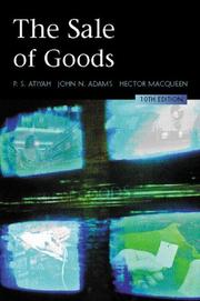 Cover of: The Sale of Goods by P.S. Atiyah, J.N. Adams, Hector L. MacQueen