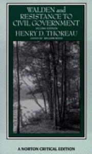 Cover of: Walden ; and, Resistance to civil government by Henry David Thoreau