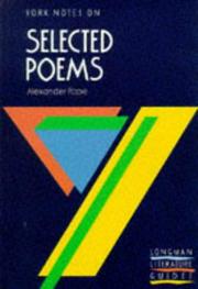 Cover of: Alexander Pope, Selected Poems | C. MacLachlan
