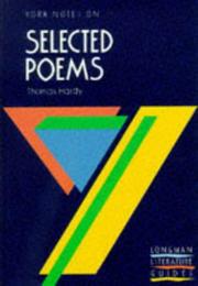 Cover of: Thomas Hardy, "Selected Poems"