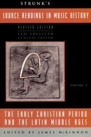 Cover of: Source Readings in Music History: Early Christian Period