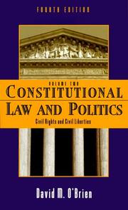 Cover of: Constitutional law and politics by David M. O'Brien