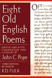 Cover of: Eight Old English poems by edited with commentary and glossary by John C. Pope.