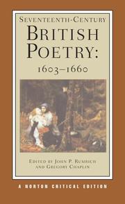 Cover of: Seventeenth-century British poetry, 1603-1660 by selected and edited by John P. Rumrich and Gregory Chaplin.