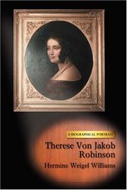 Cover of: Therese Von Jakob Robinson by Hermine Weigel Williams