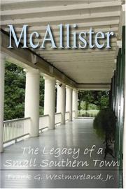 Cover of: McAllister | Jr., Frank G. Westmoreland