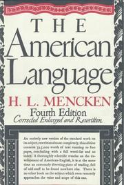 Cover of: The American Language by H. L. Mencken