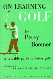 Cover of: On Learning Golf by Percy Boomer, Percy Boomer