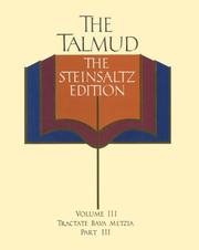 Cover of: The Talmud vol. 3: The Steinsaltz Edition : Bava Metzia, Part III