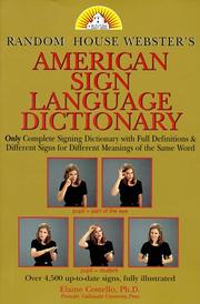 Cover of: Random House American Sign Language dictionary